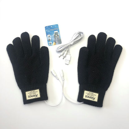 Men's knitted touchscreen electric heating gloves - view 9