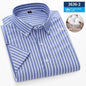Men's Cotton Plaid Oxford Stripe Shirt