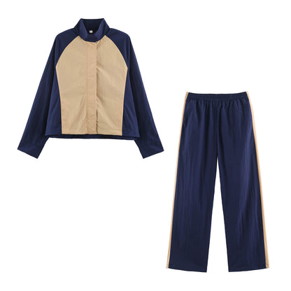 collar jacket jacket+pants set