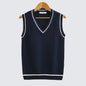 Thick V-neck Pullover Woolen Student Sleeveless School Uniform Sweater Vest