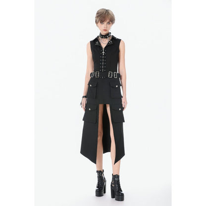 Dark in Love Gilet Corset Punk clouté à lacer