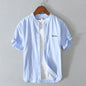 Stripes Short Sleeve Embroidered Shirt