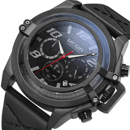 Montre à quartz multifonctionnelle chronographe MEGIR