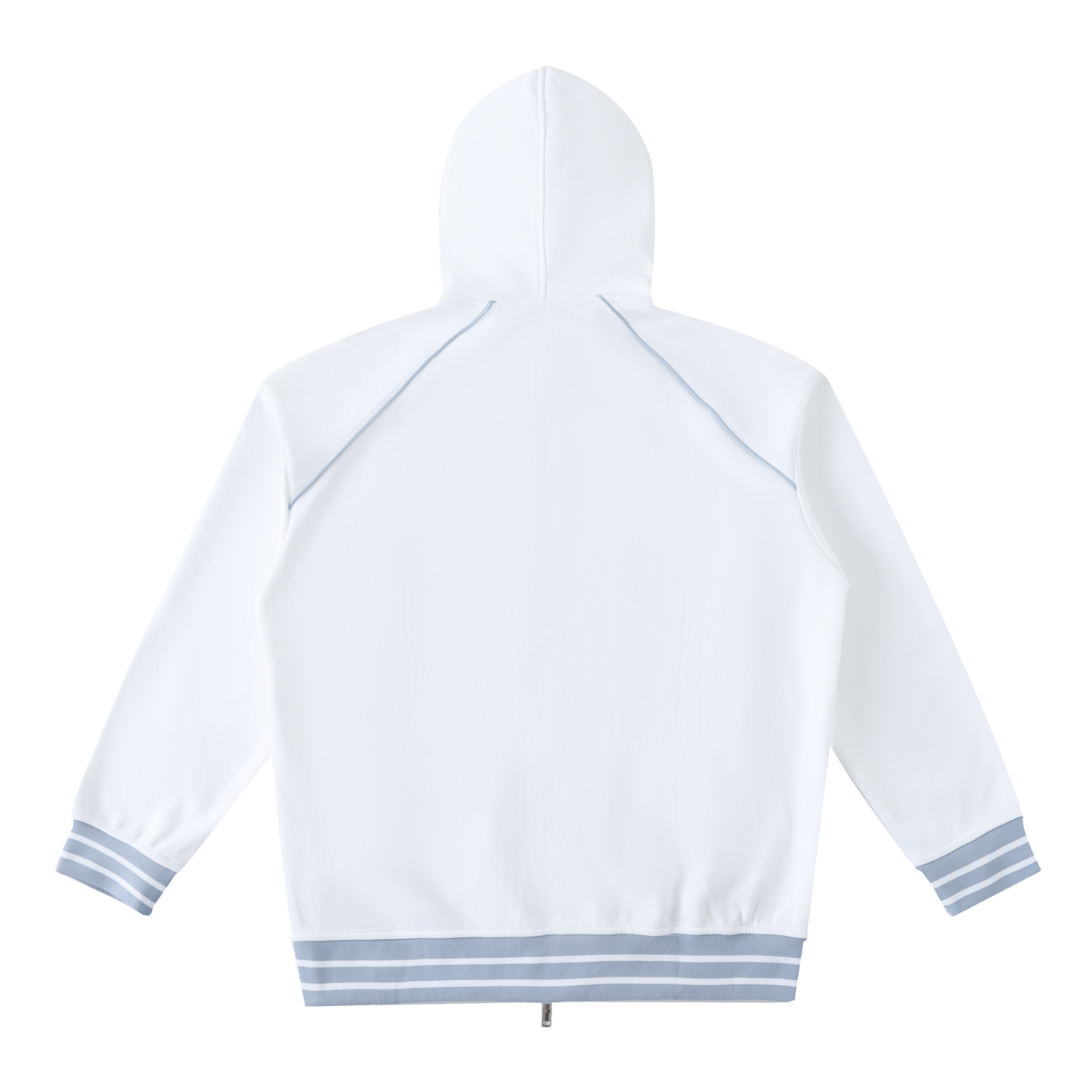 Striped Trim Zip-Up Hoodie 380GSM