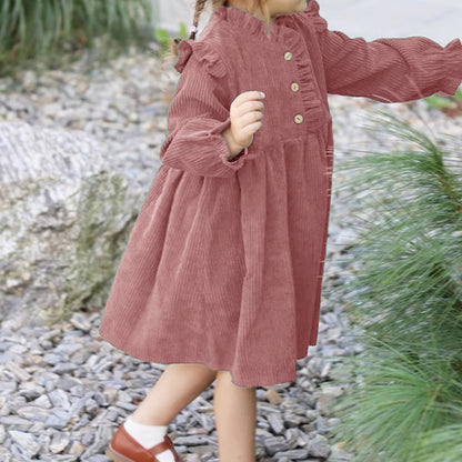 Autumn and winter lace collar long sleeved skirt