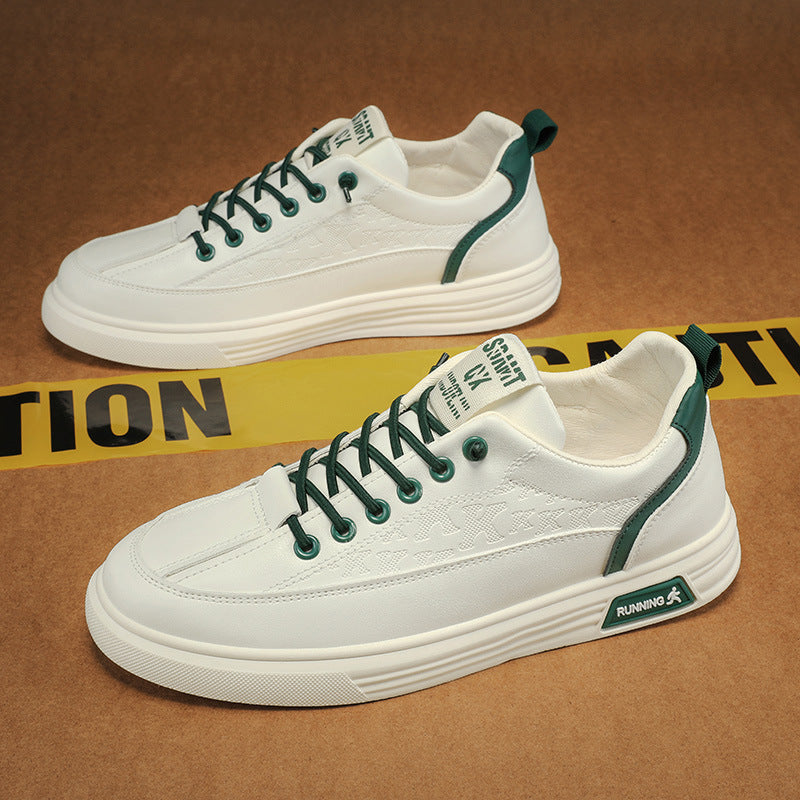 white leather shoes