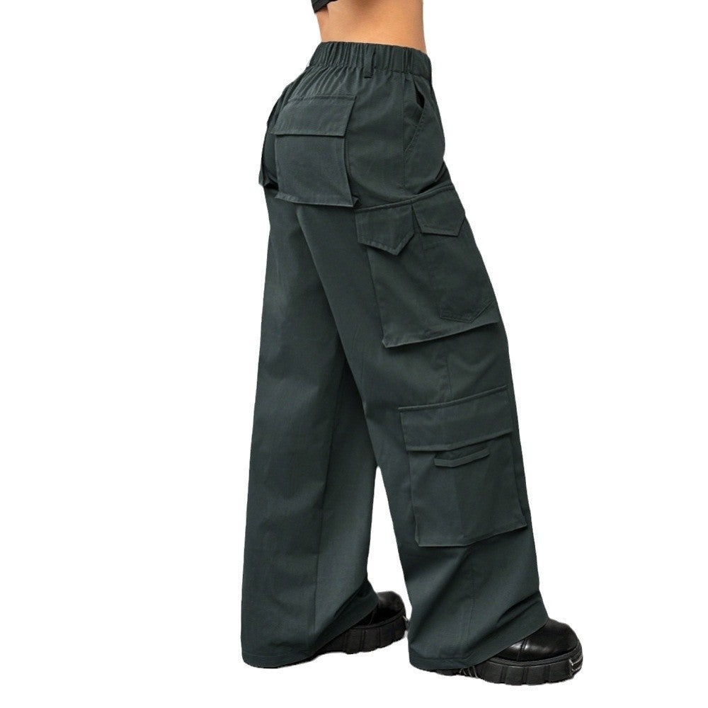 Elastic High Waist Wide-leg Trousers
