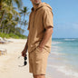 Men's Linen Hooded Casual Set - Loose & Breathable