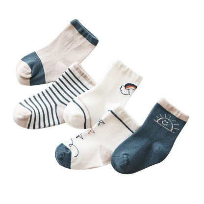 Cartoon Mid-calf Children's Socks Combed Cotton