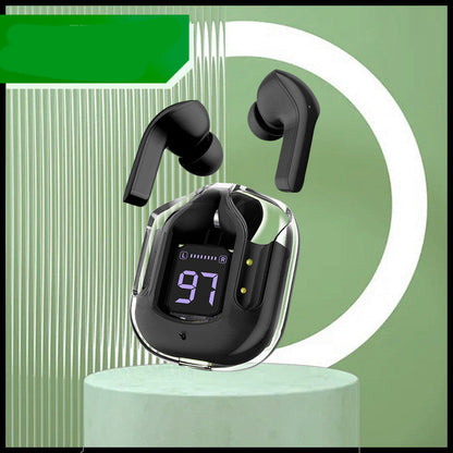 Nouveaux mini écouteurs Bluetooth sans fil transparents avec affichage numérique et réduction de bruit ENC, véritablement sans fil pour le sport et la musique