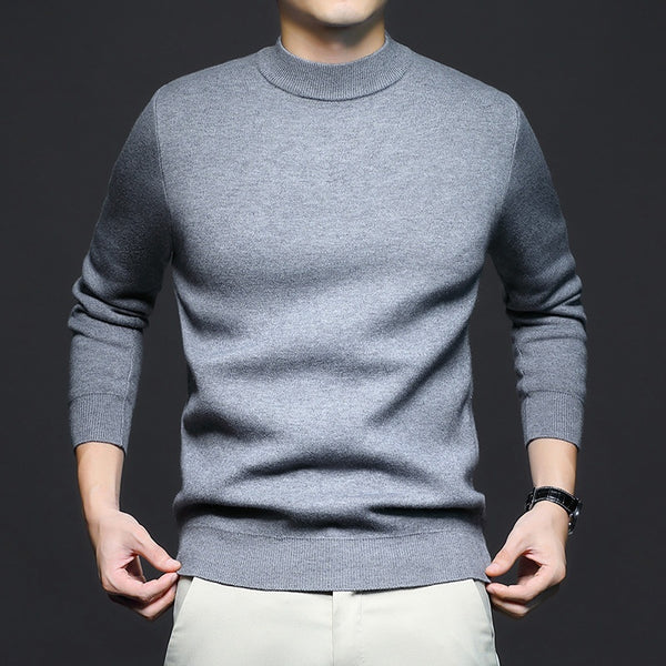 Pull Homme Col Montant Tricoté Manches Longues