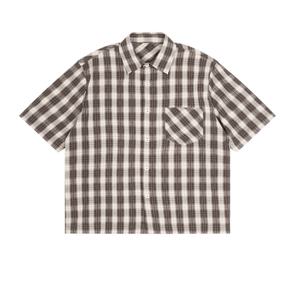 Unisex Boxy Plaid Short Sleeve Shirt