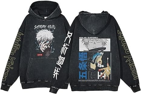Jujutsu Kaisen Washed Vintage Print Hoodie - Unisex