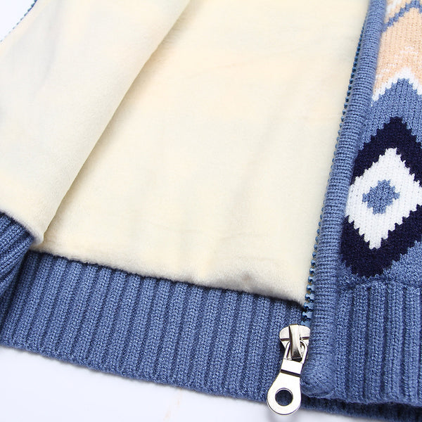 Baby Velvet Zipper Cotton-padded Jacket - Stuffs & Savers