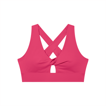 Women's Twist Front V-Neck Sports Bra