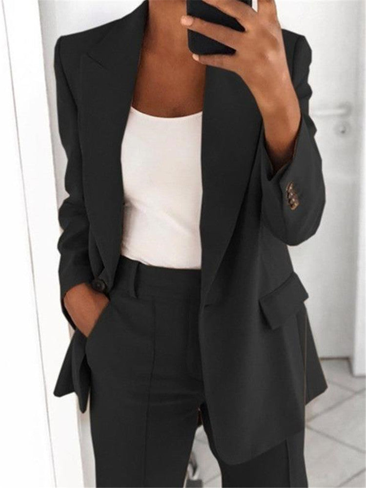 Womens Long-sleeved Lapel suit