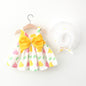 Baby Girl Print Bow Suspender Dress