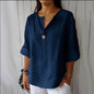 Cotton And Linen Button Tops