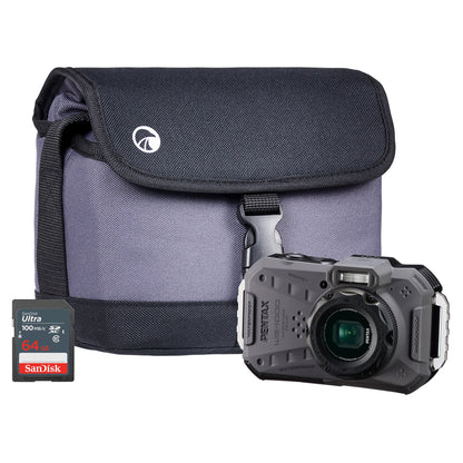 Pentax WG-1000 16MP 4x Zoom Tough Compact Camera - Grey
