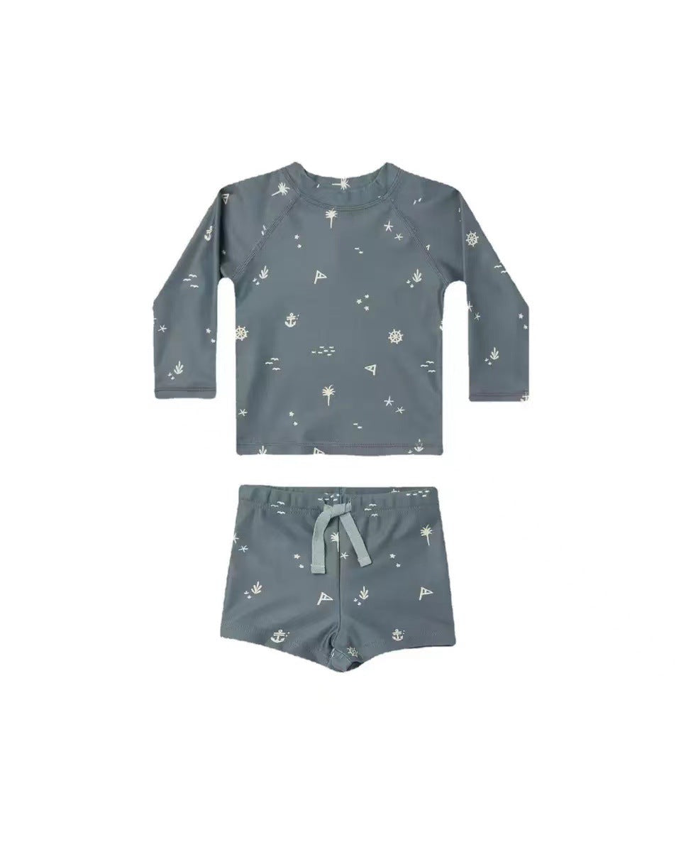 Children's Long-sleeve Two-piece Swimsuit