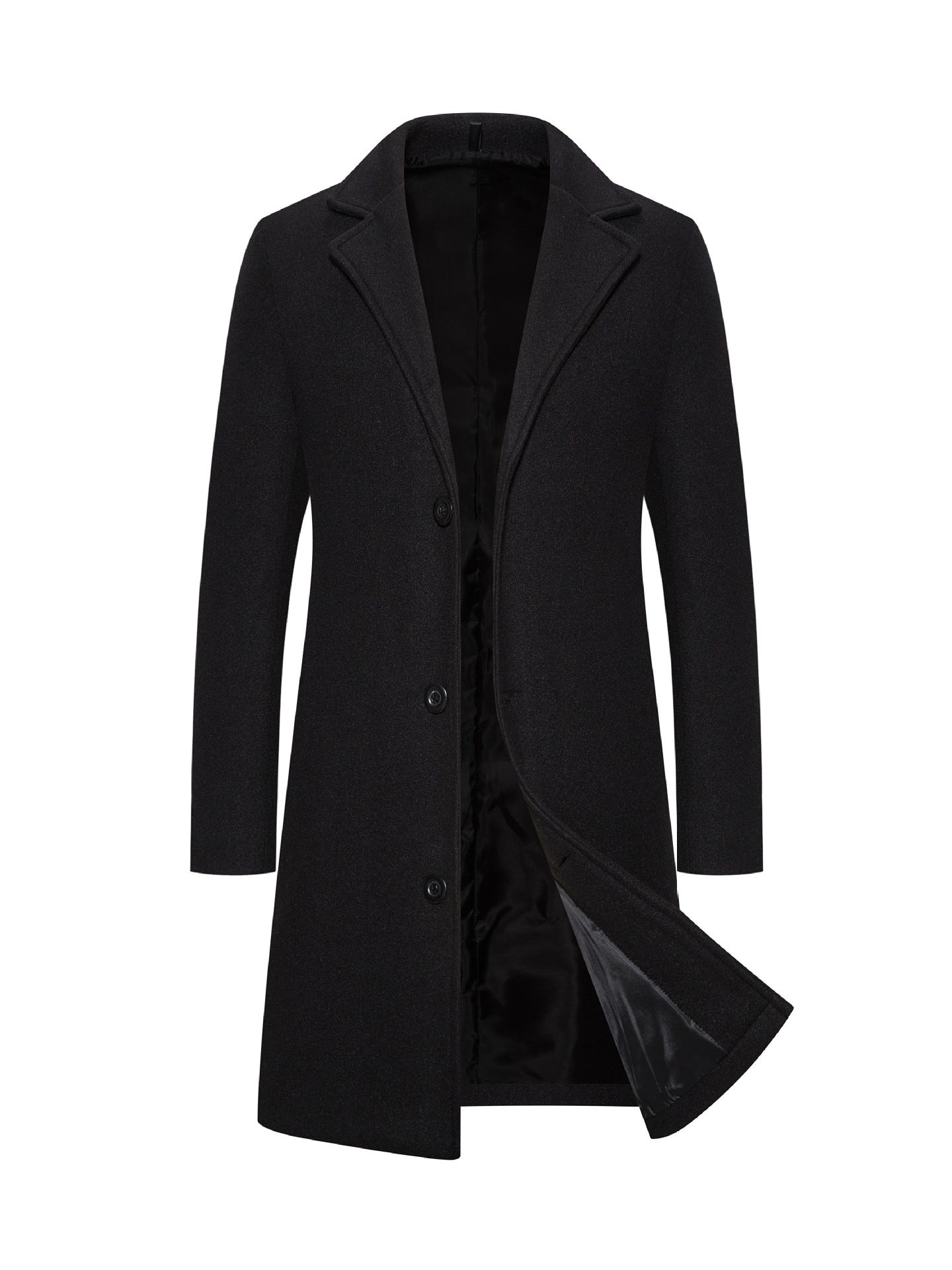 Men's Woolen Slim-fit Trench Coat