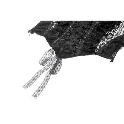 Dark in Love Ophelia Lace Off-Shoulder Gothic Top in Black