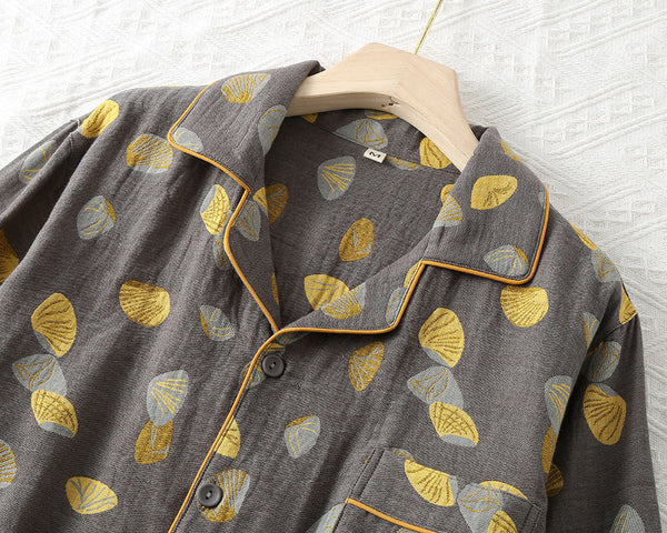 Pure Cotton Double-layer Sheer Pajama Set