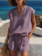 Casual Resort-style Top And Shorts Set