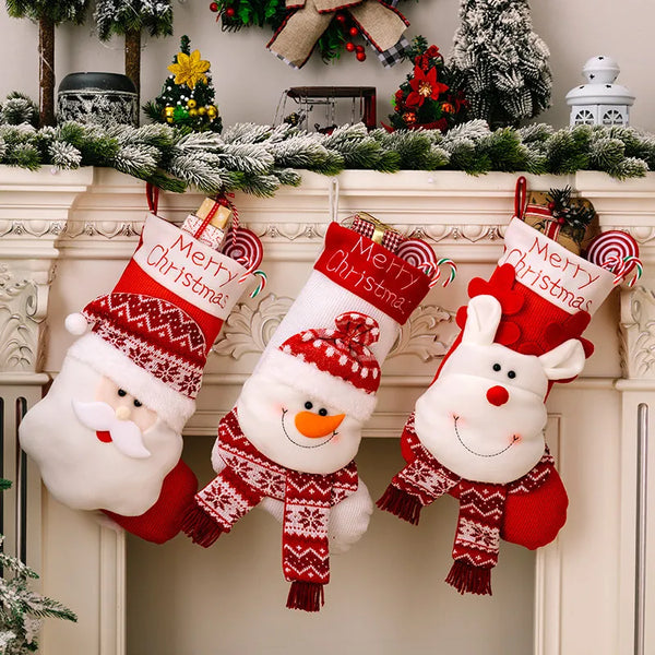 3D Elk Knit Christmas Socks