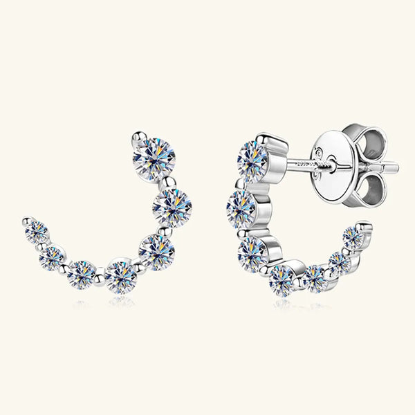 925 sterling silver moissanite stud earrings - view 7