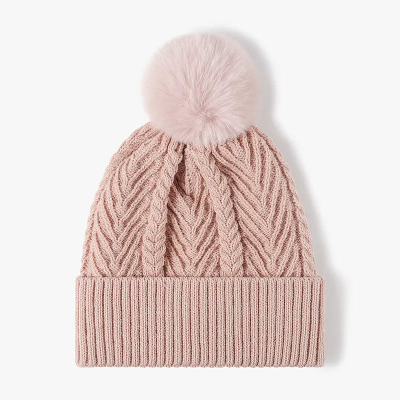 Cable knit pompom hat - view 6