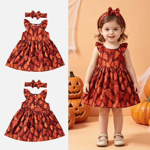 Kids Party Printed Princess Dress for Halloween Festival