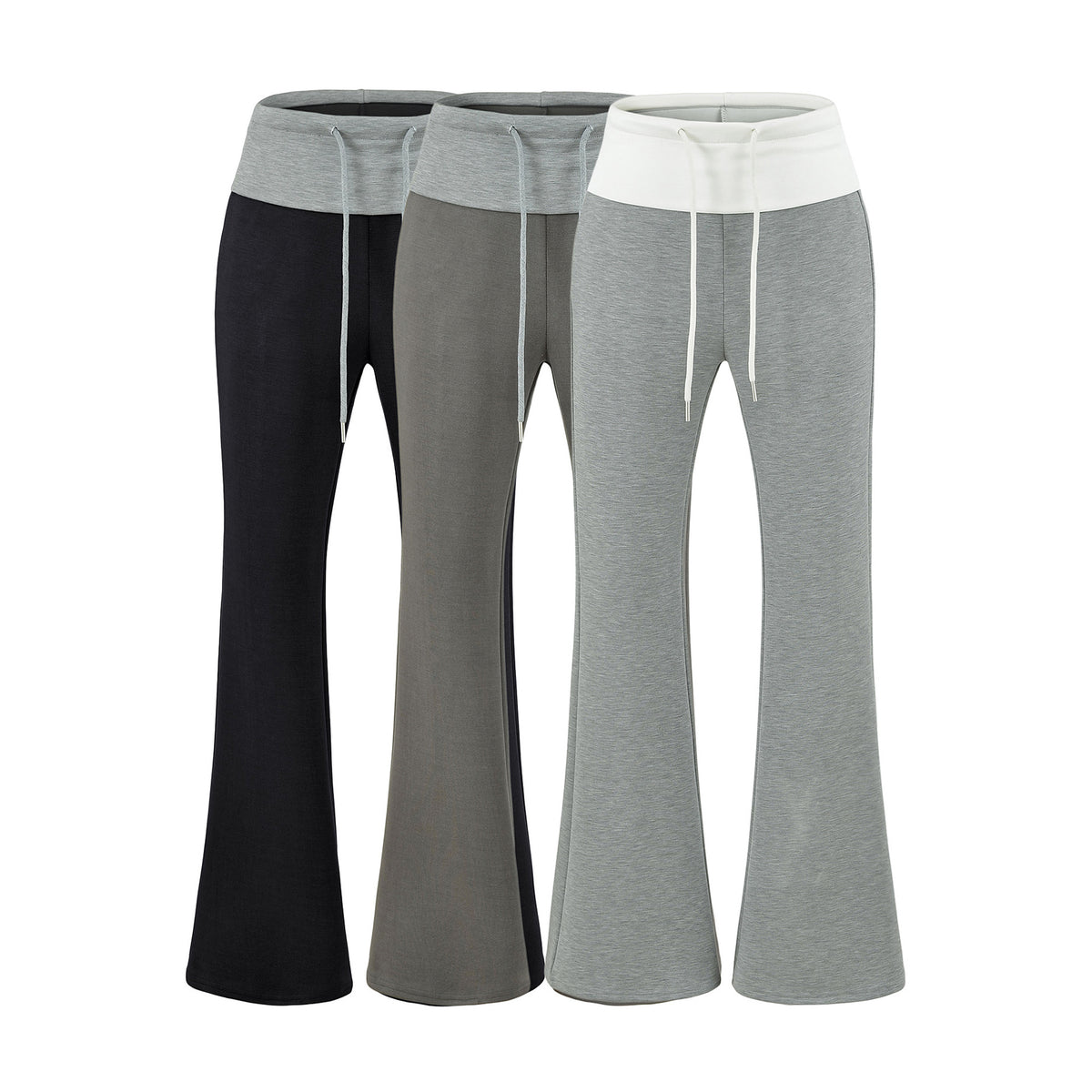 Light Gray Casual Flared Sweatpants for Women