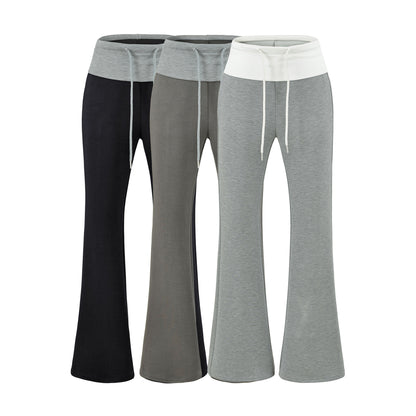 Light Gray Casual Flared Sweatpants for Women