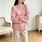 Solid color lace long sleeved pullover sweater