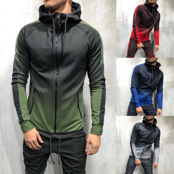 Men's Printed Zip Tracksuit Set