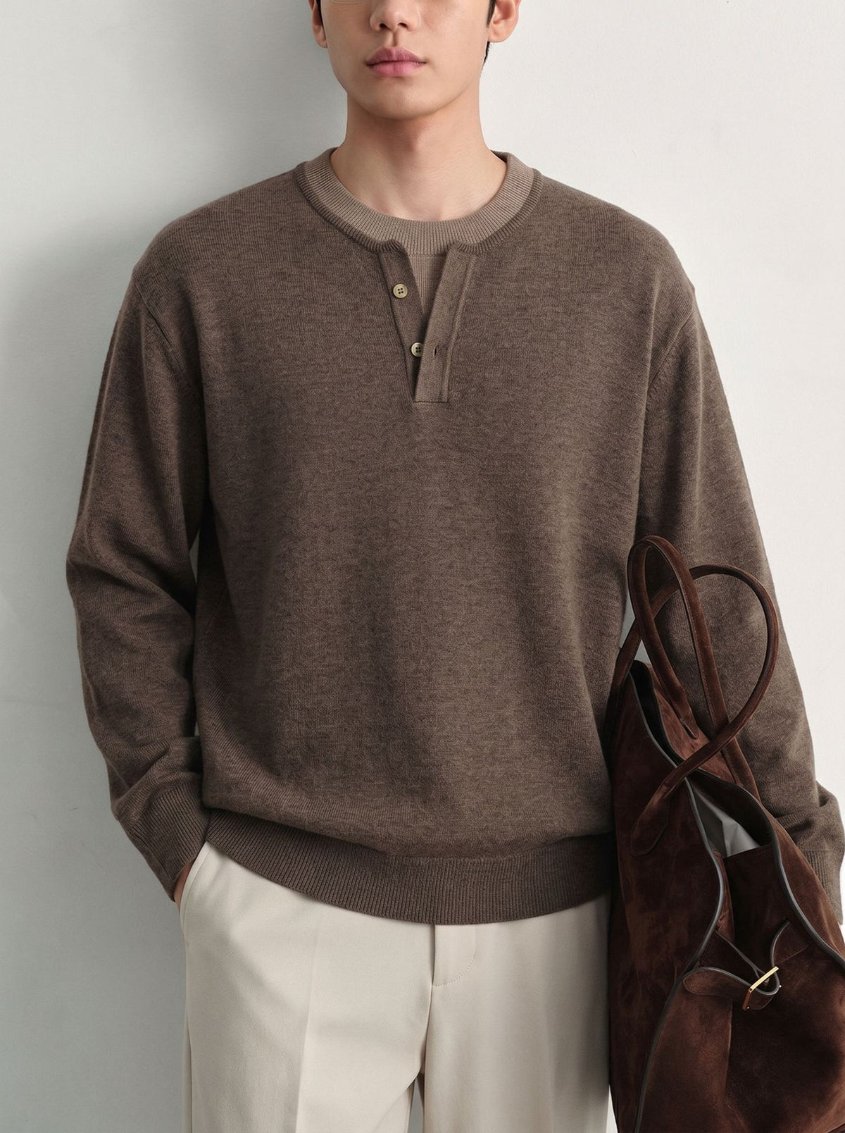 Color blocking long sleeved loose sweater