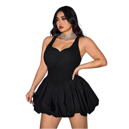Robe sans manches européenne et américaine, taille haute, coupe ajustée amincissante