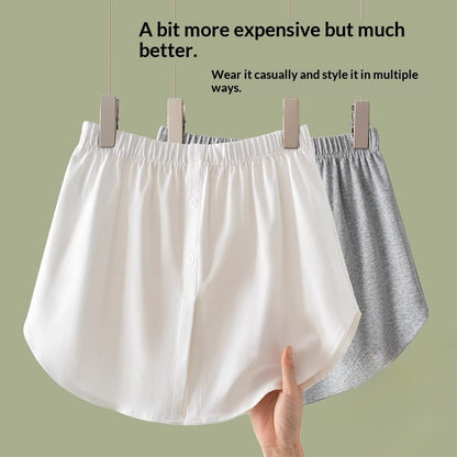 Buttock-Blocking Skirt Womens Spring New Pure Cotton Layered Bottom-Hiding Skirt