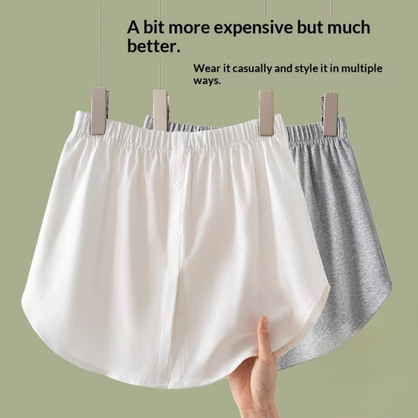 Buttock-Blocking Skirt Womens Spring New Pure Cotton Layered Bottom-Hiding Skirt