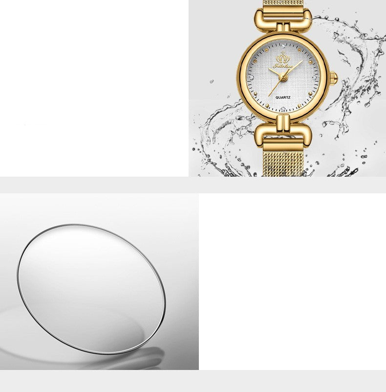 Women's Trendy Quartz Watch With Mesh Chain