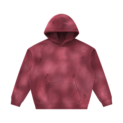 Unisex Sunfade Frayed Fleece Hoodie 350GSM