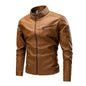 Manteau en cuir pour hommes, style motard décontracté, rétro, à coutures, pour le printemps et l'automne, transfrontalier