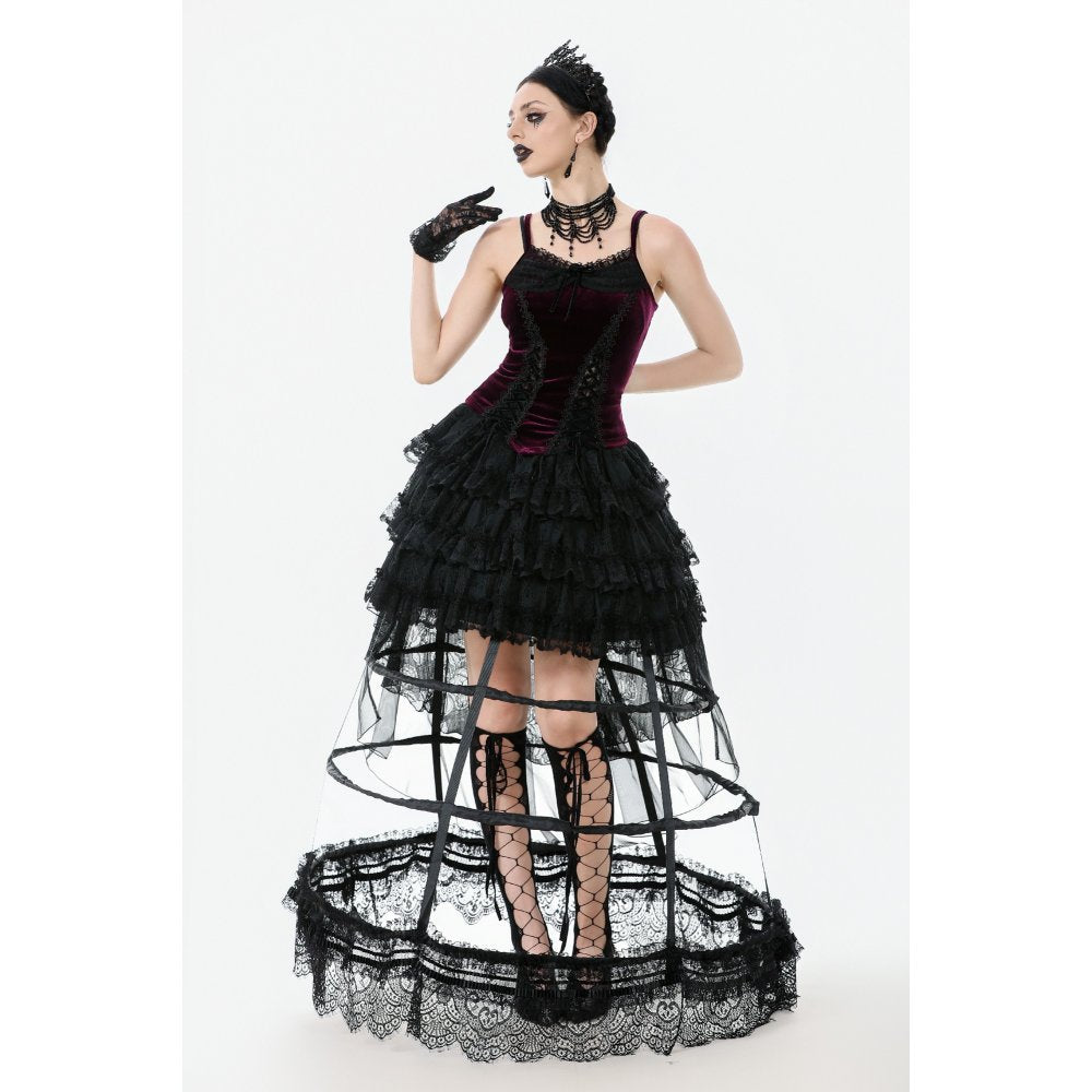 Jupe cerceau gothique Dark in Love avec dentelle noire