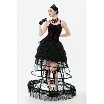 Jupe cerceau gothique Dark in Love avec dentelle noire