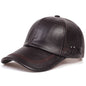 Men's Faux Leather Baseball Cap | Dome Crown Adjustable Hat