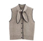 Women's European And American Style French Fashion Bowknot Decoration Vest