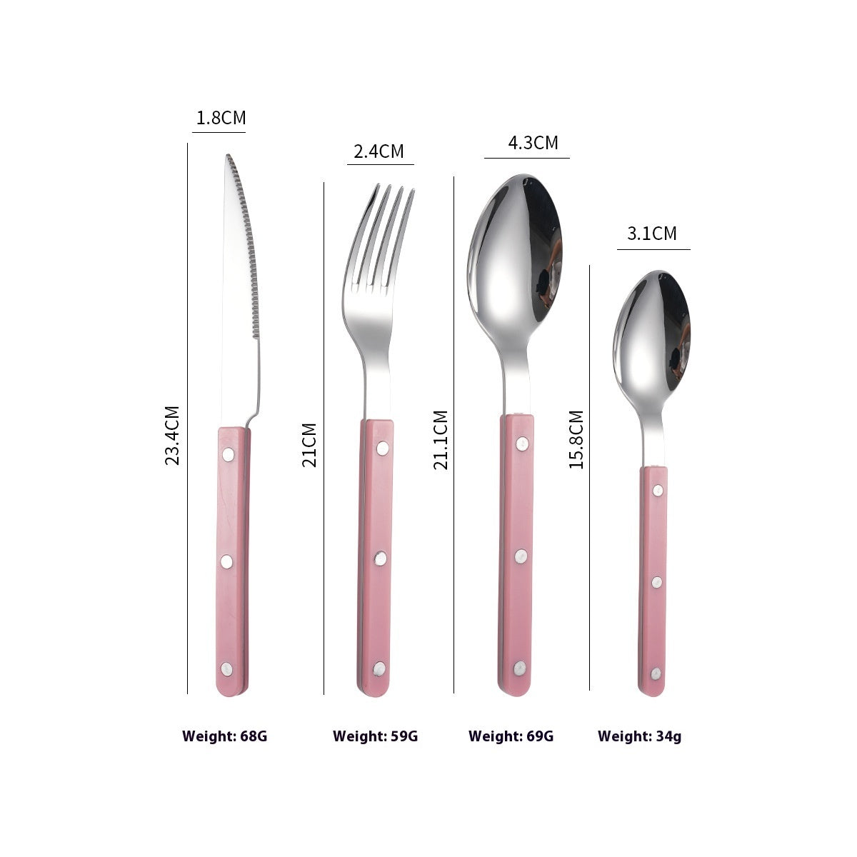 Stainless Steel Tableware Clip Handle Hotel Western Dinner Set
