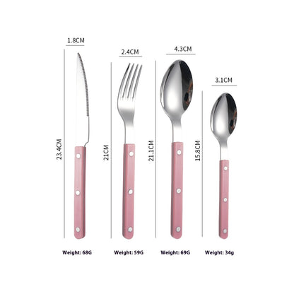 Stainless Steel Tableware Clip Handle Hotel Western Dinner Set