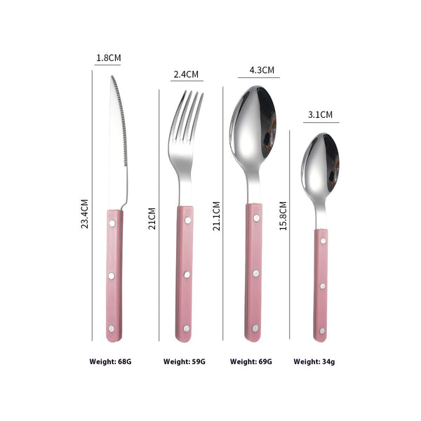 Stainless Steel Tableware Clip Handle Hotel Western Dinner Set